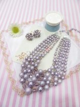 Beads Necklace&Earring Lavender