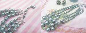 画像2: Beads Necklace&Earring Green