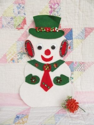 画像1: BIG Snowman Felt Magnet