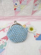 Plastic Beads Coin Purse Blue