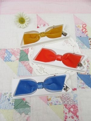 画像1: Velvet Hair Bow Clip B