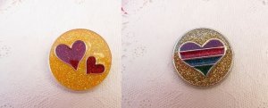 画像2: Glitter Rainbow Heart Pins Set