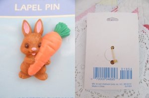 画像2: Lapel Pin Carrot Bunny Brown