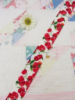 画像1: Cherry&Strawberry Fabric Ribbon