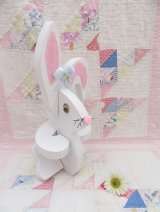 Wooden Bunny Stand White