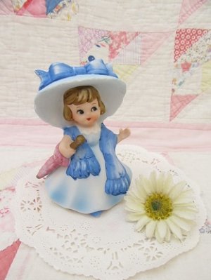 画像1: Little Lady Figurine Umbrella Blue