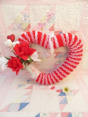 画像1: Heart&Lace  Wreath 