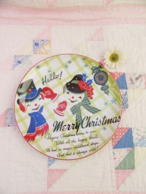 画像1: Old Style Snowman Plate