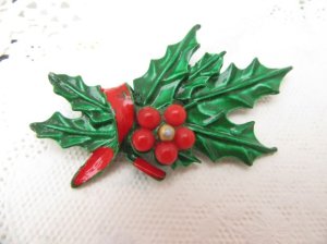 画像5: Christmas Holly Brooch