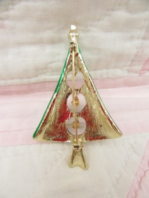 画像3: Christmas Tree Rhinestone Brooch