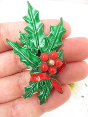 画像4: Christmas Holly Brooch