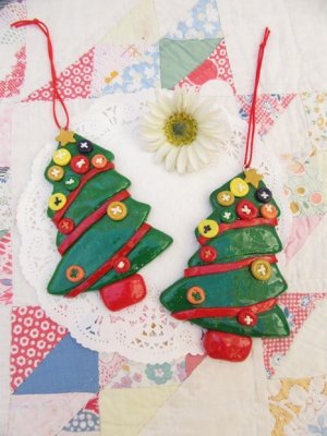 画像1: Button Tree Ornament