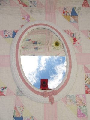 画像1: HOMCO Wicker Bow Wall Mirror