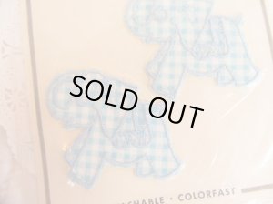 画像4: Elephant Gingham Blue Applique