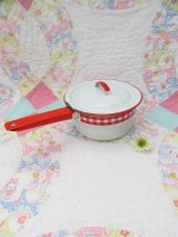 Enamel ware Gingham Sauce Pan