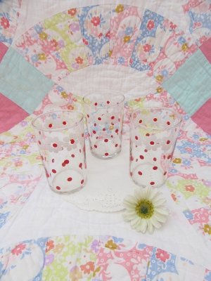 画像1: Libby Flower&Dot  juice Glass