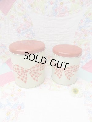 画像1: Gingham Bow Canister 2p Set