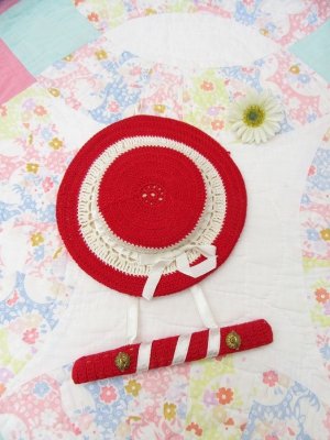 画像1: Crochet Potholder　Red Hat