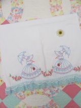 2 Lady Embroidered Pillow Case B