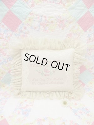 画像1: Mother Embroidered Satin Pillow 