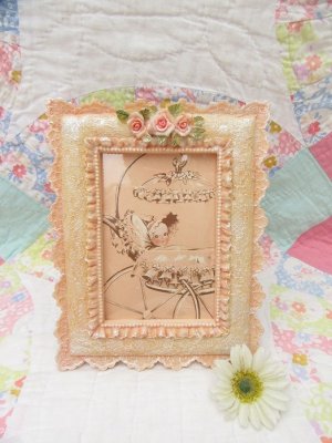 画像1: Rose Lace Photo frame Coral 