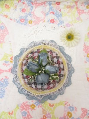 画像1: Blue Rose&Lace Potpourri Hanging