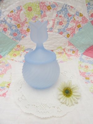 画像1: Tulip Frosted Jar Blue B