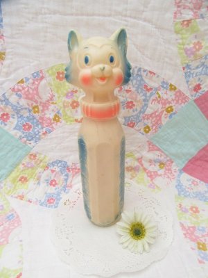 画像1: Cat Head Bottle Rubber Doll