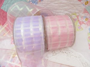 画像5: Organdy Checked Ribbon Lavender