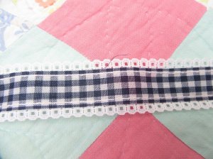 画像3: Navy Gingham Lace Trim