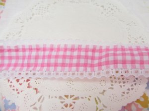 画像2: Pink Gingham Lace Trim