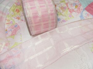 画像2: Organdy Checked Ribbon Pink