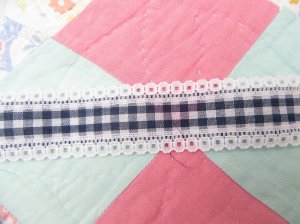 画像2: Navy Gingham Lace Trim