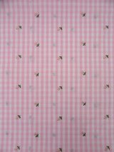 Flower Embroider Gingham Pink