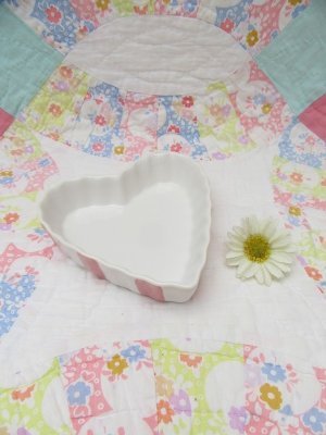 画像1: Heart Dish Pink×White