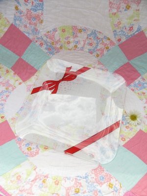 画像1: Red Bow Glass Plate