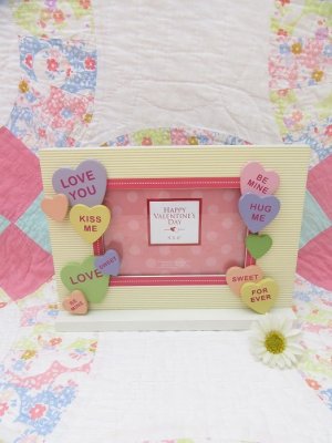 画像1: Wood Candy Hearts Photo Frame