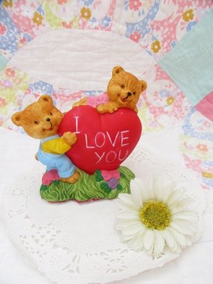 画像1: I Love You Bear Figurine