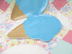 画像4: Melamine Ice Cream Plate Blue