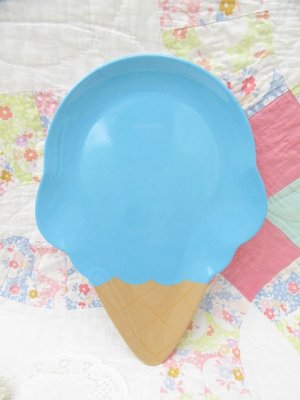 画像2: Melamine Ice Cream Plate Blue