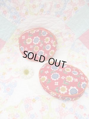 画像1: Flower Print Pouch Red