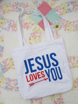 画像1: JESUS LOVES YOU Tote Bag