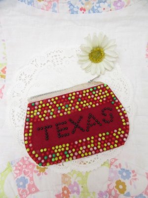 画像1: Texas Beaded Zip Purse