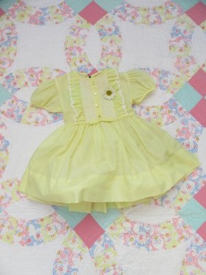 画像1: Smock Lace Cream Children's Dress