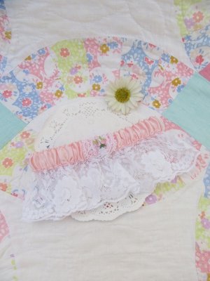 画像1: Wedding Garter Pink Lace