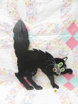 Wooden Sign Black Cat