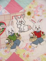 3 Bunny Wood Magnet Set