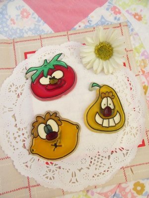 画像1: 3 Funny Fruit Magnet