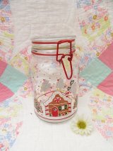 Christmas House Glass Jar