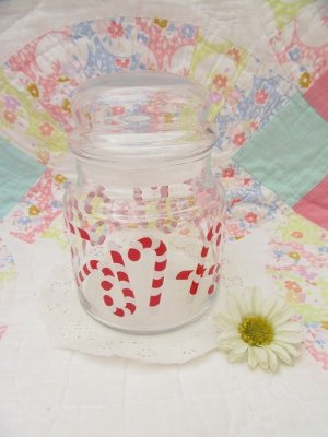 画像1: Candycane Glass Jar